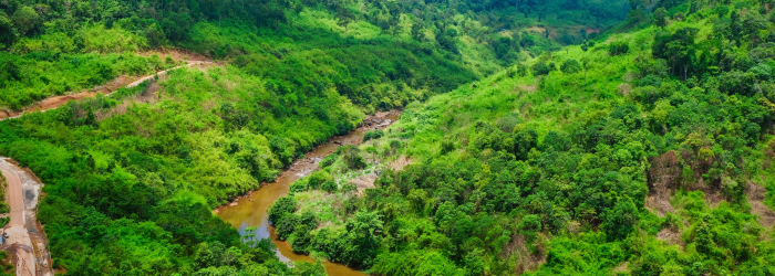Rivière et montagnes des Cardamomes à Koh Kong