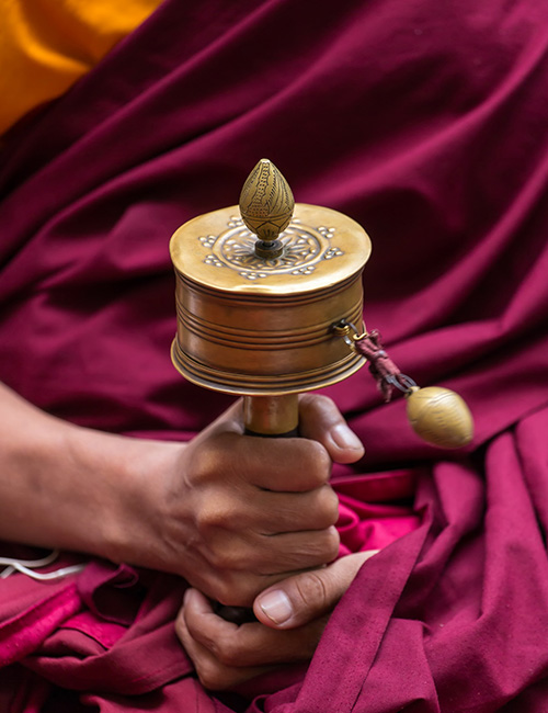 Moulin à prière au Tibet