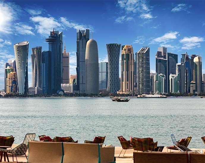 gratte ciel à Doha au Qatar