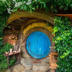 Maison hobbit à Hobbiton, Matamata, Nouvelle-Zélande