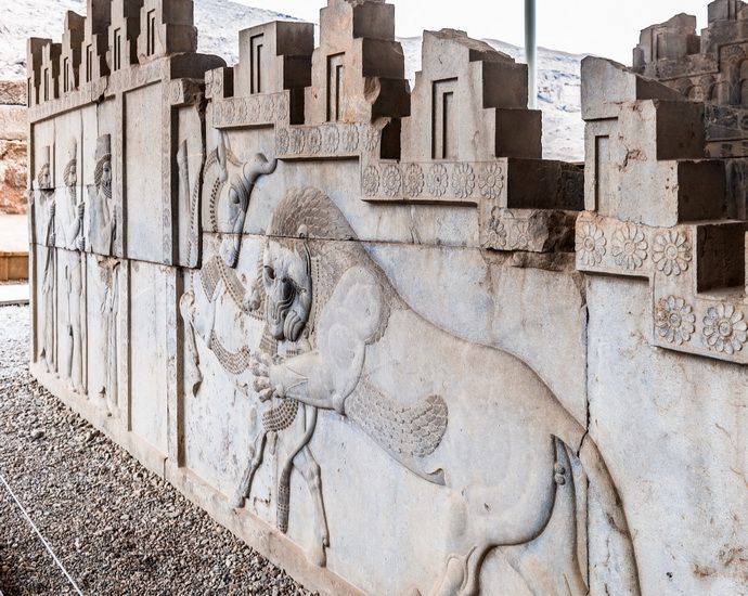 Bas-relief dans l'ancienne ville de Persépolis, Iran