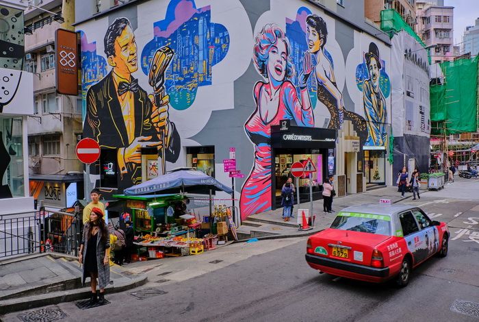 Street art dans les rue de Hong Kong sur Hollywood road