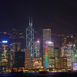 Quartier Central de Hong Kong de nuit