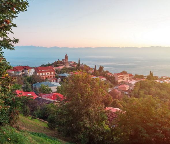 Paysage de la région viticole de Kakhétie, Géorgie