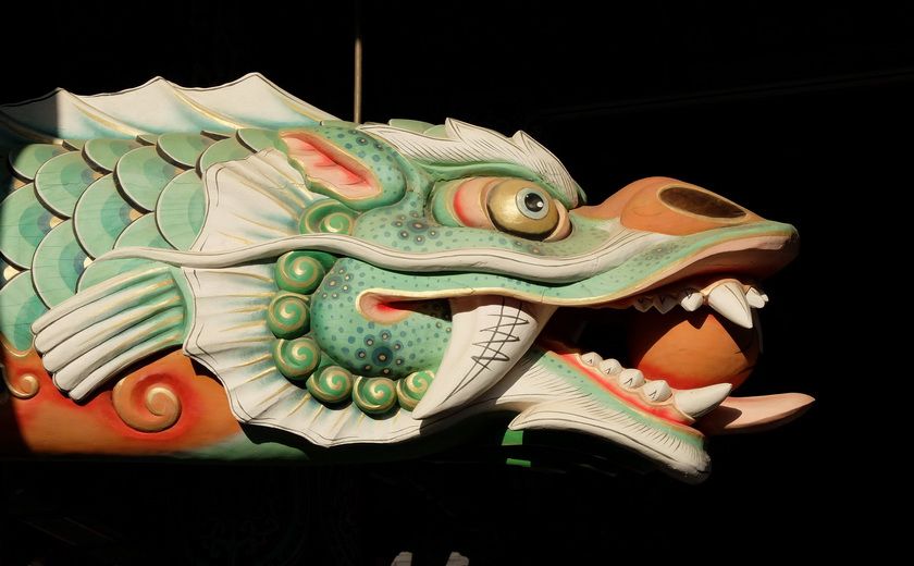 Dragon au temple bouddhiste Haeinsa, Corée du Sud