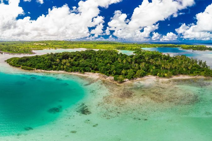Vue aérienne de l'île d'Efate, Vanuatu