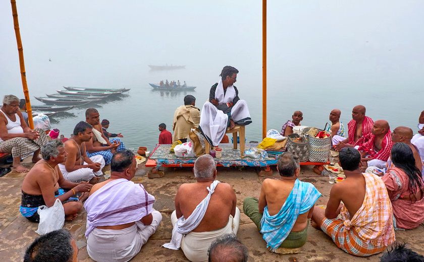 Ville de Bénarès, Ghât sur le Gange, Varanasi, Inde