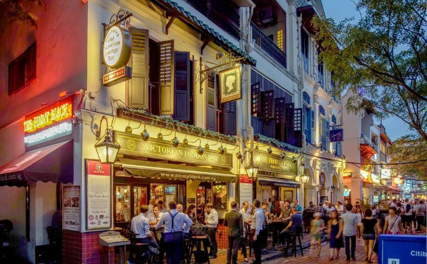 Boat Quay, l'un des endroits les plus connu pour diner