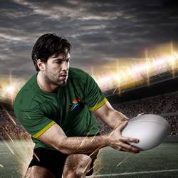 Joueur de rugby équipe Springboks en Afrique du Sud