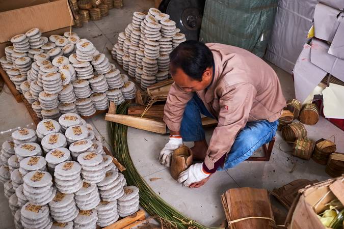 Usine de thé au Yunnan en Chine