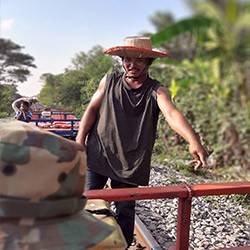 Bamboo train, Battambang, Cambodge